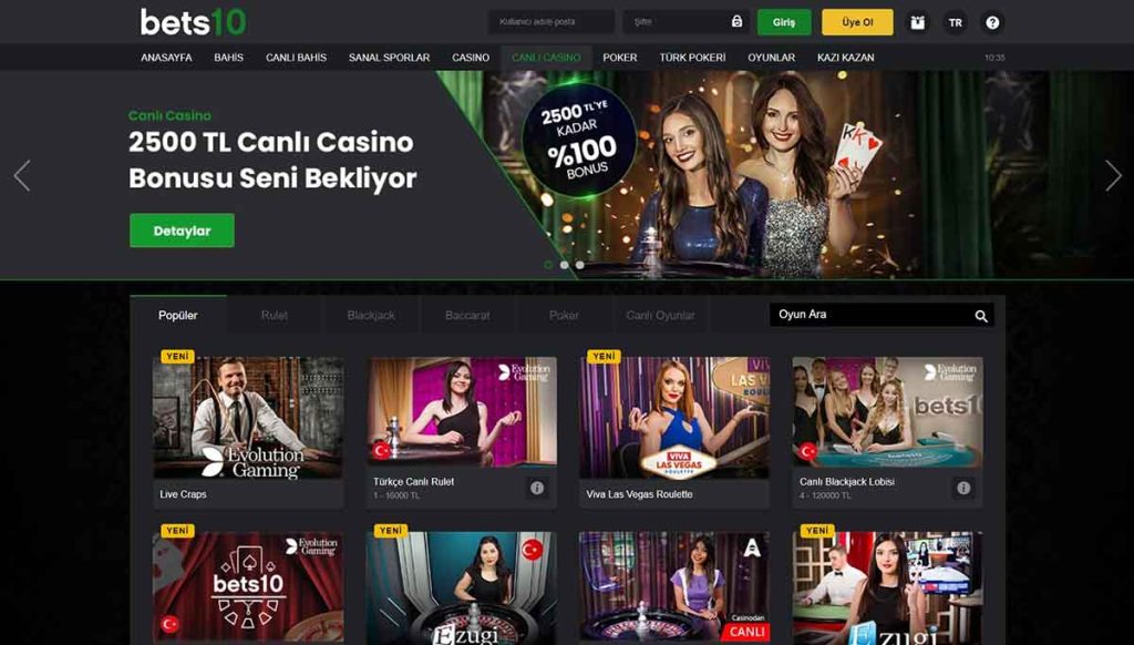 canlı casino bonusu